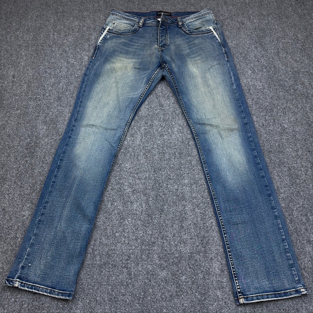 Dolce & Gabbana Jeans Men 33x33 Blue Slim Straight Button Fly Made in Italy READ
